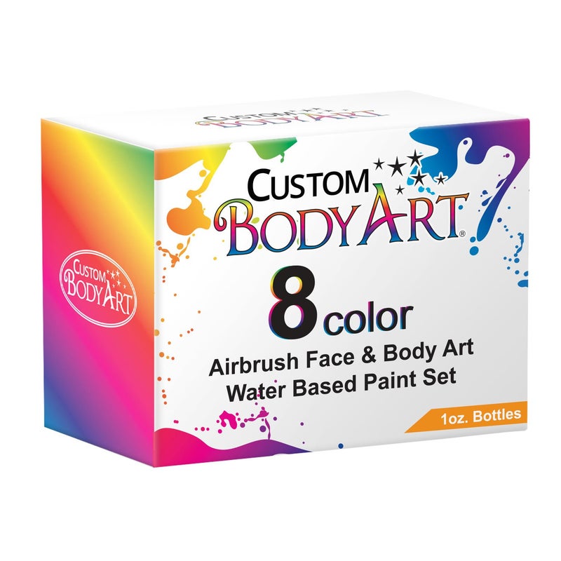Custom Body Art 1-oz 8 Color Primary AirbrushWater Base Face-Body Paint Set - Image 5